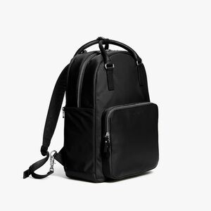 Lo & Sons: Rowledge Backpack (Black Exterior / Gold Hardware / Purple Interior)